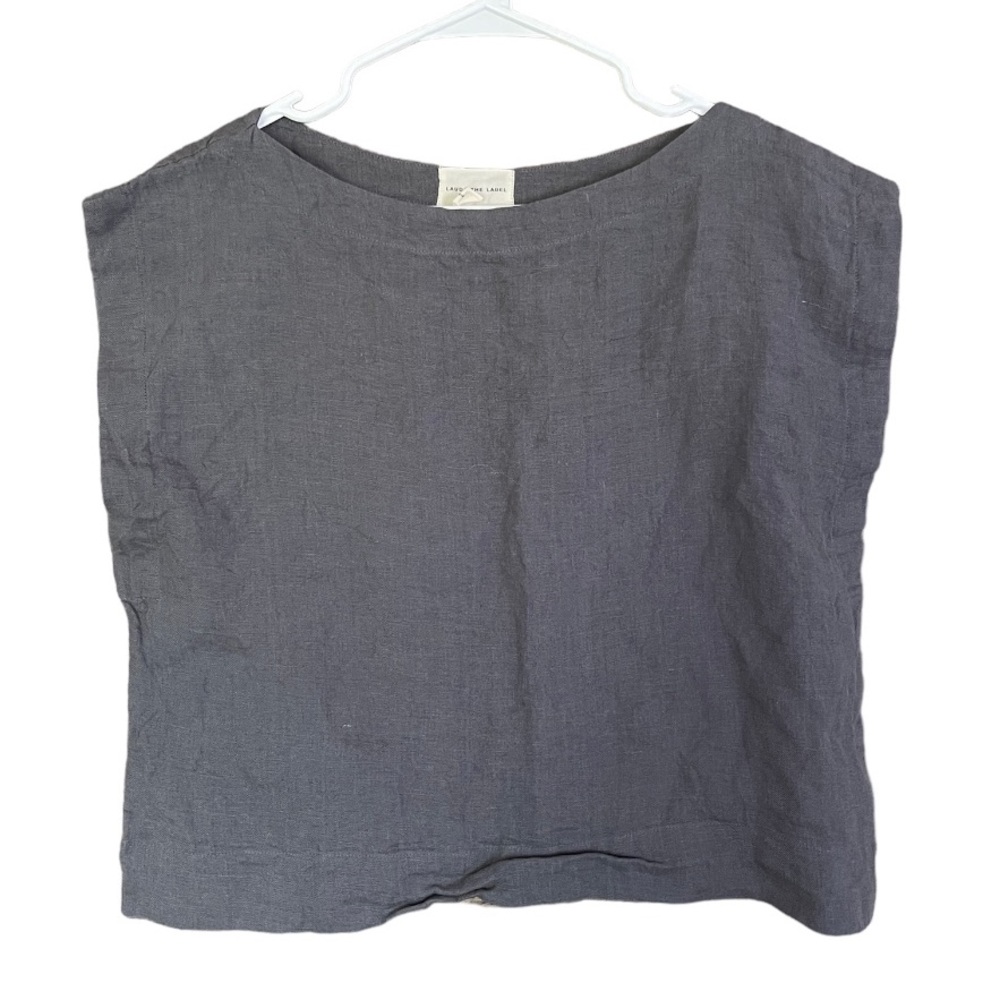 Laude the Label Organic Linen‎ Everyday Crop Wide Pants and Top Set Mineral S - Picture 16 of 16